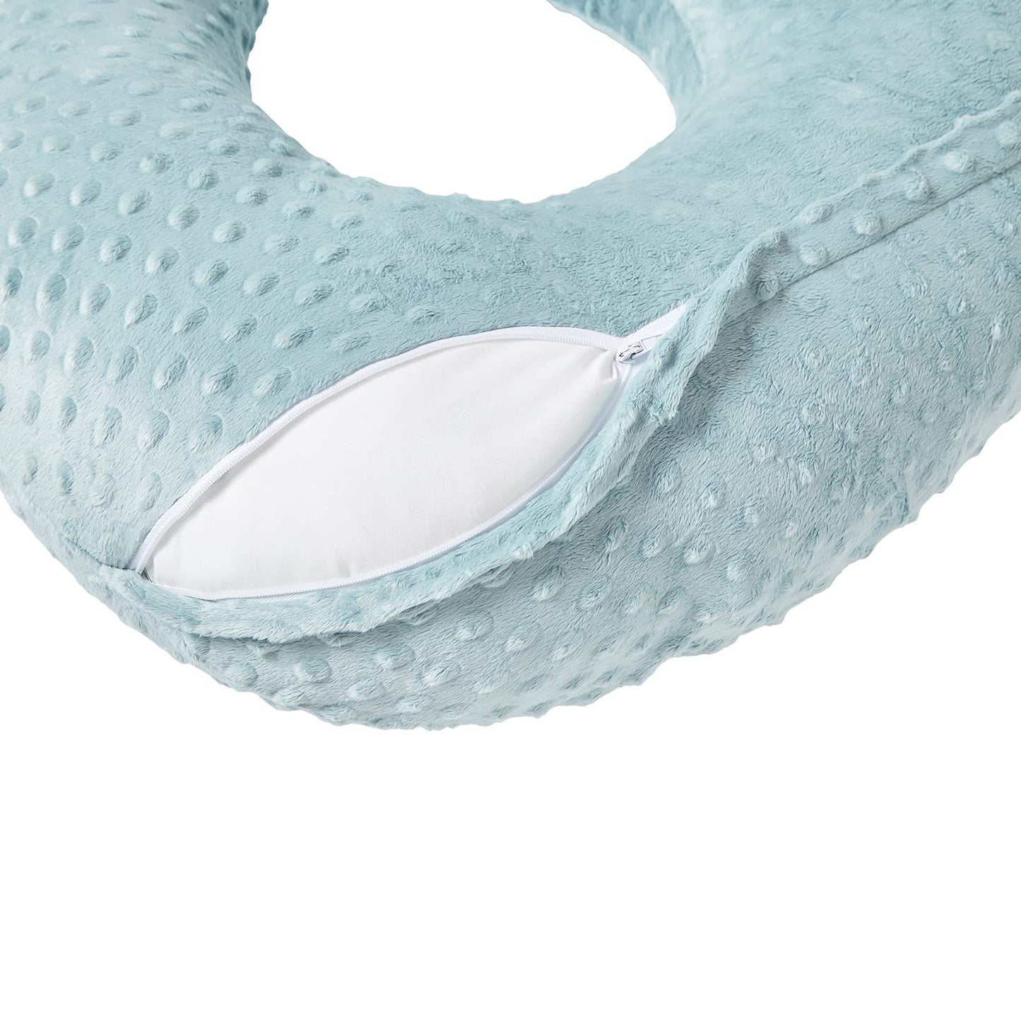 QUENESS Almohada y posicionador de lactancia, lactancia materna, alimentación con biberón, soporte para sentarse al bebé con funda extraíble ultra suave, soporte para el tiempo de abdomen para bebés y