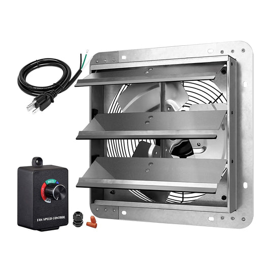 Ventilador de Escape Simple Deluxe 12 Pulgadas con Driver de Velocidad y Kit de Cable de Alimentación