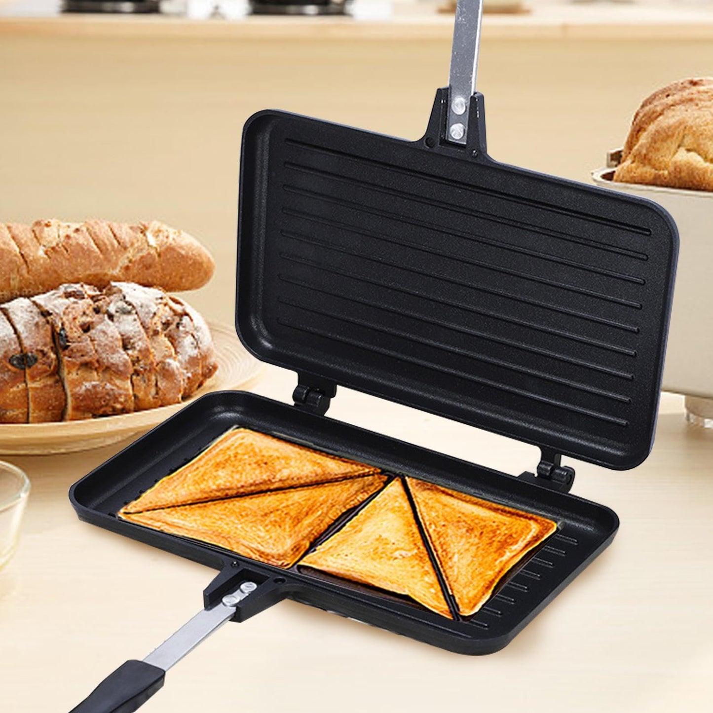 Sandwichera Grill Panini flipp Sandwich Maker para Desayuno