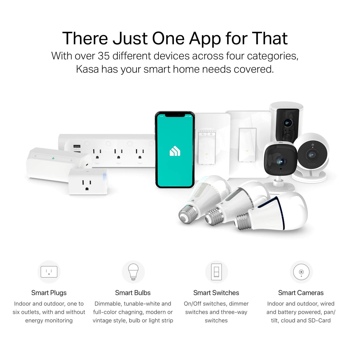 Kasa Smart Enchufe KP303, Protector de sobretensiones con 3 Tomas Inteligentes controladas Individualmente y 2 Puertos USB, Funciona con Alexa y Google Home, no Requiere concentrador, Color Blanco