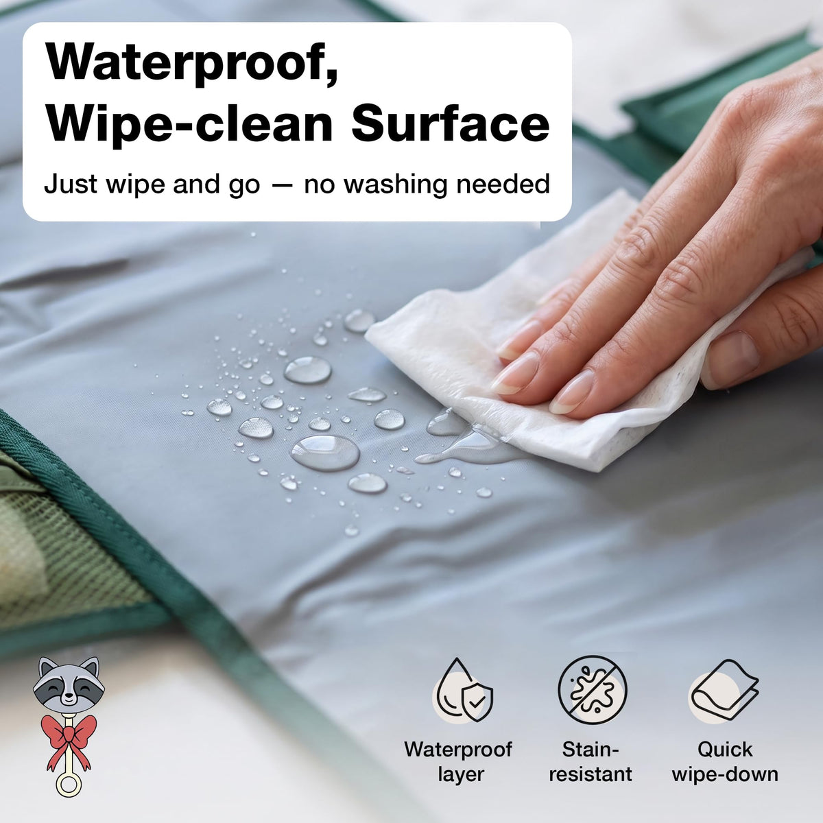 Cambiador portátil de pañales – Cambio de pañales compacto plegable impermeable para bebé, ligero para llevar con cojín integrado y superficie limpia