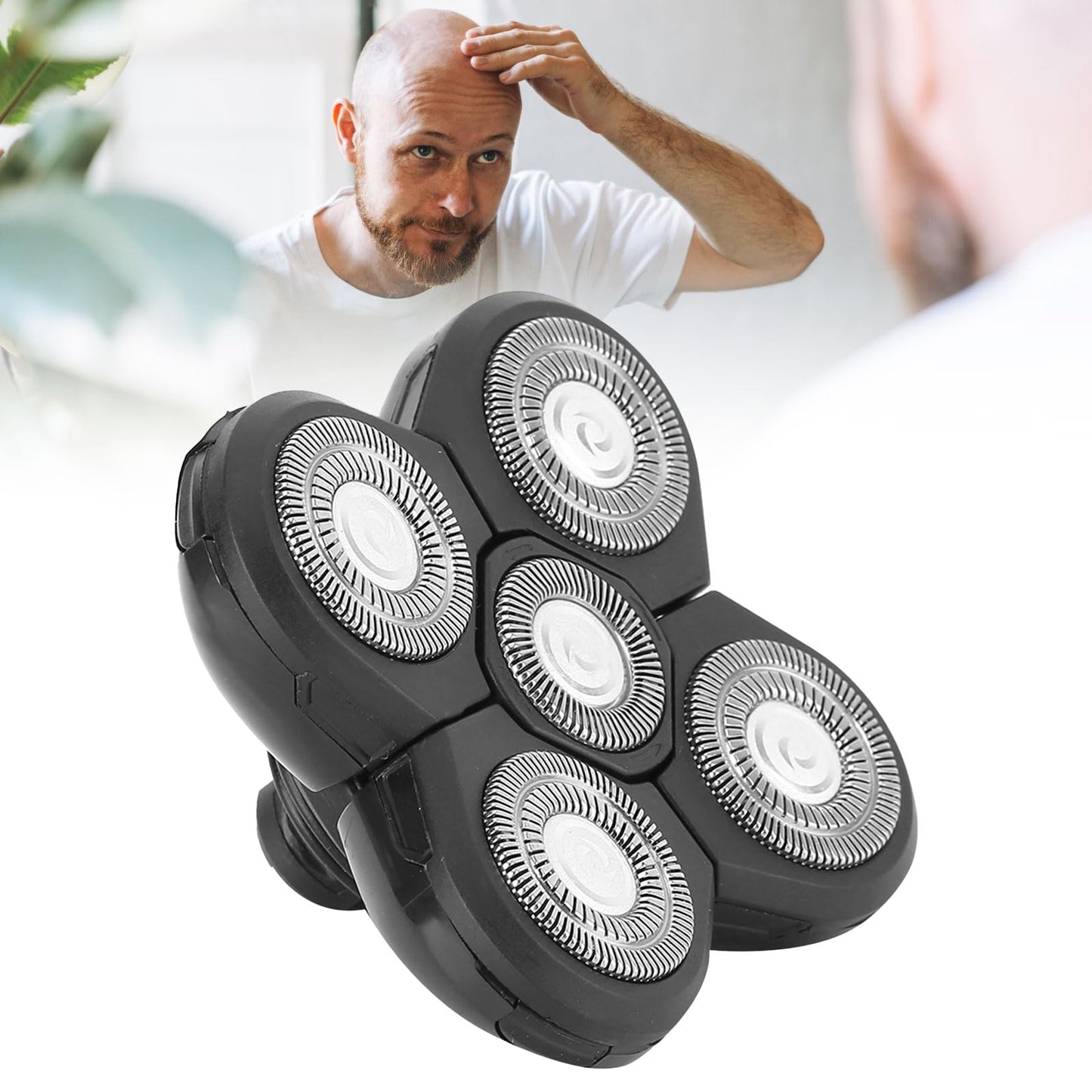 Cabezales de cuchilla de afeitar, cabezal de afeitadora de 5 cabezales cabezal de repuesto de afeitadora de barba eléctrica universal accesorio de repuesto de cabezal giratorio para hombres afeitadora