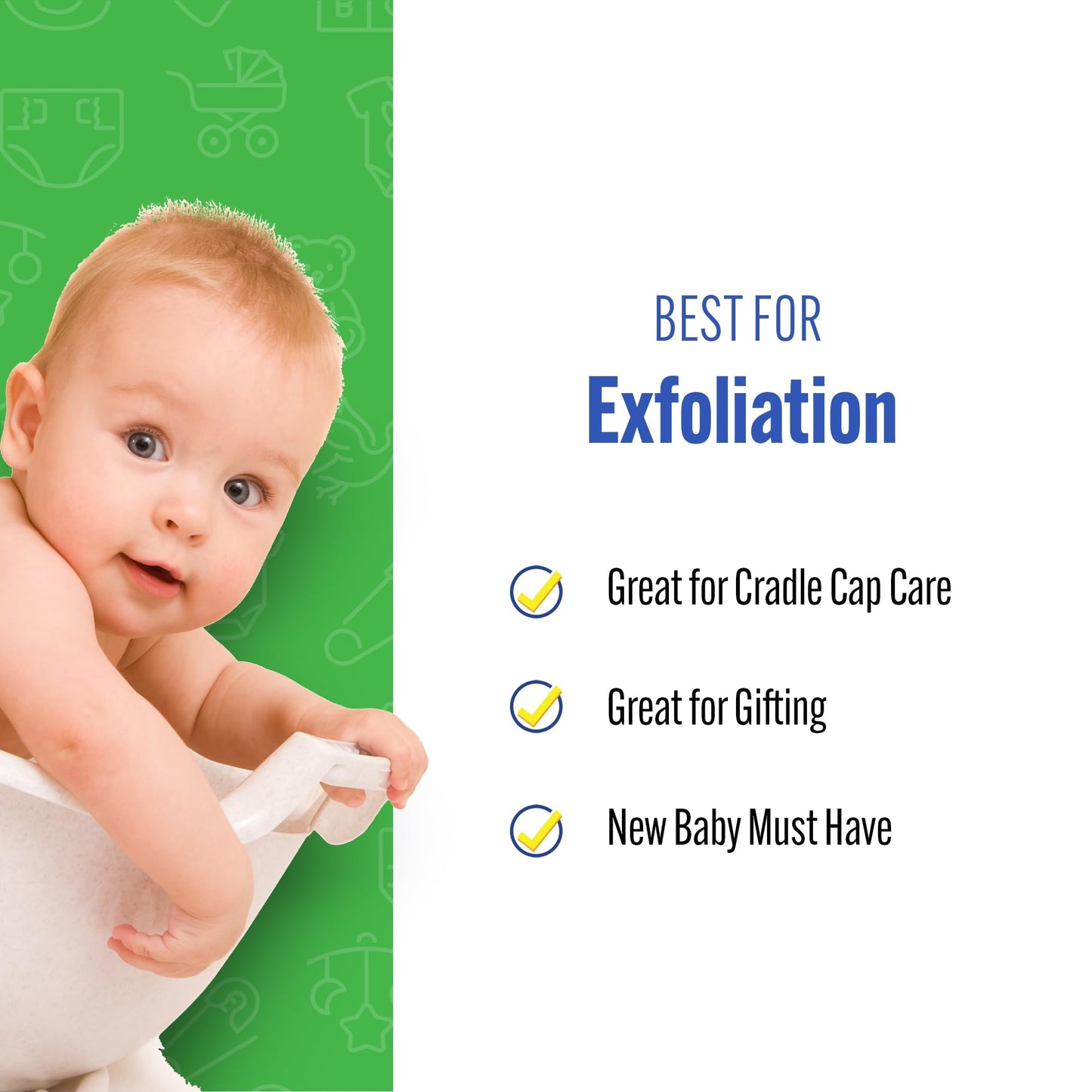 Baby Buddy Esponja de baño Natural para bebé de 4 Pulgadas, Suave para la Piel tierna del bebé, Biodegradable, hipoalergénica, Absorbente y Natural, Paquete de 2, Amarillo