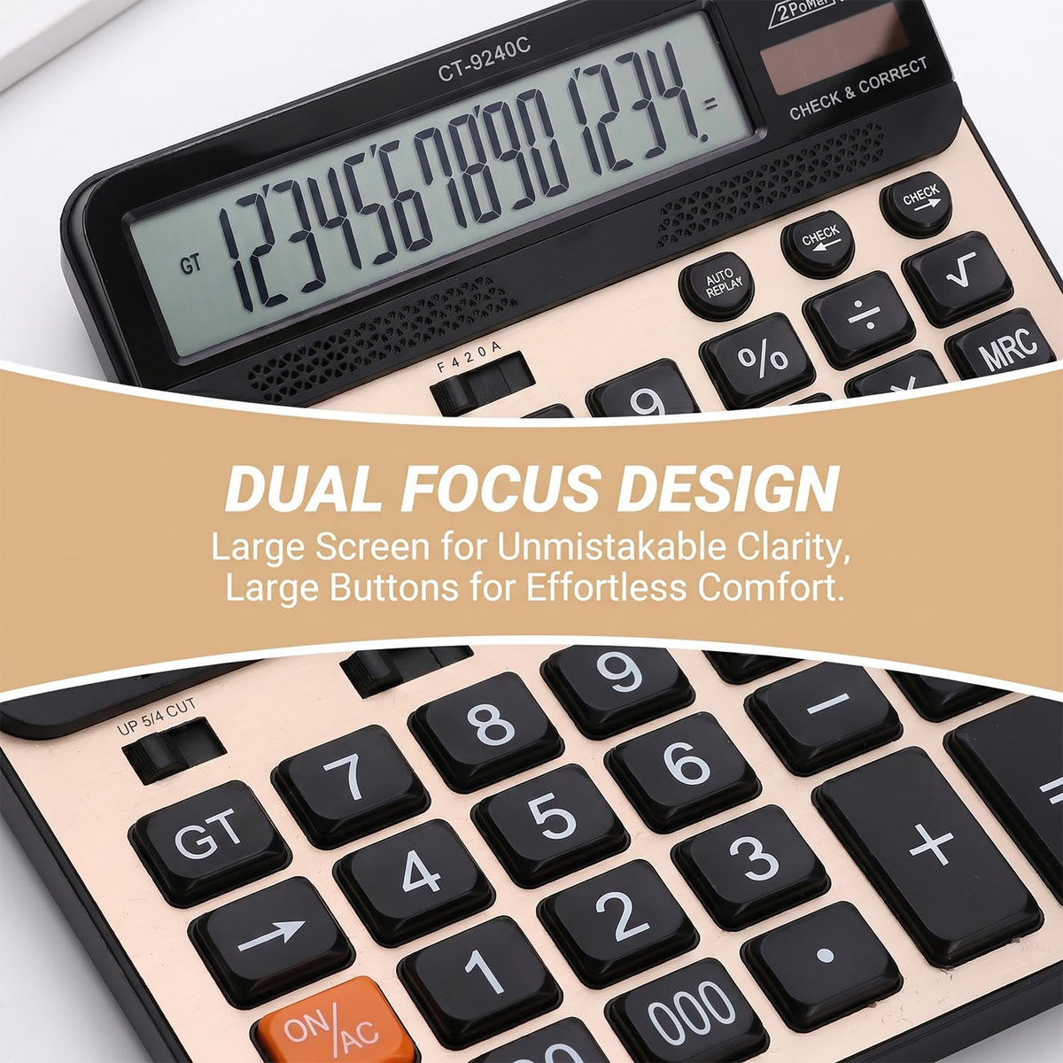 Calculadora Electrónica Philley LCD Grande 14 Dígitos Botones Grandes para Comprobar y Corregir
