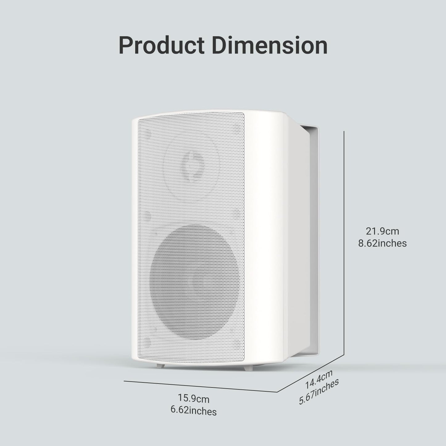 Herdio 4 Pulgadas al Aire Libre Altavoces Bluetooth Impermeable inalámbrico, Interior, Patio, Cubierta de Altavoces de Montaje en Pared (Blanco)