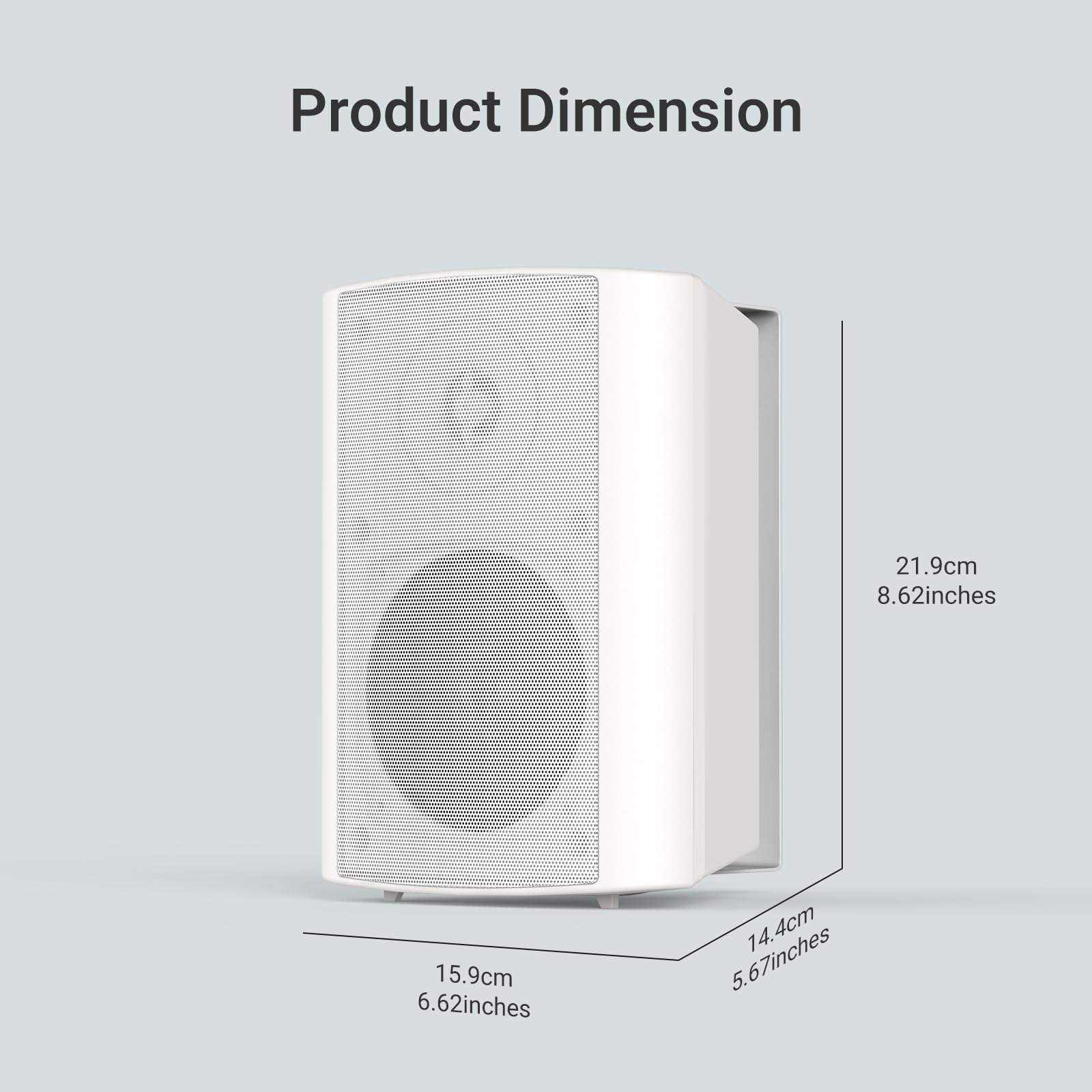 Herdio 4 Pulgadas al Aire Libre Altavoces Bluetooth Impermeable inalámbrico, Interior, Patio, Cubierta de Altavoces de Montaje en Pared (Blanco)