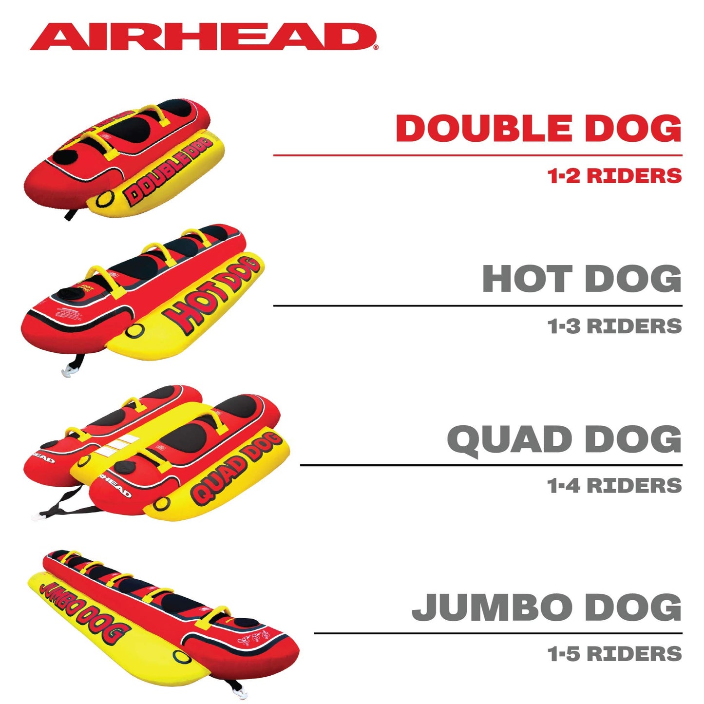 Kwik Tek AIRHEAD HD-2 Double Dog 2 Passenger Towable
