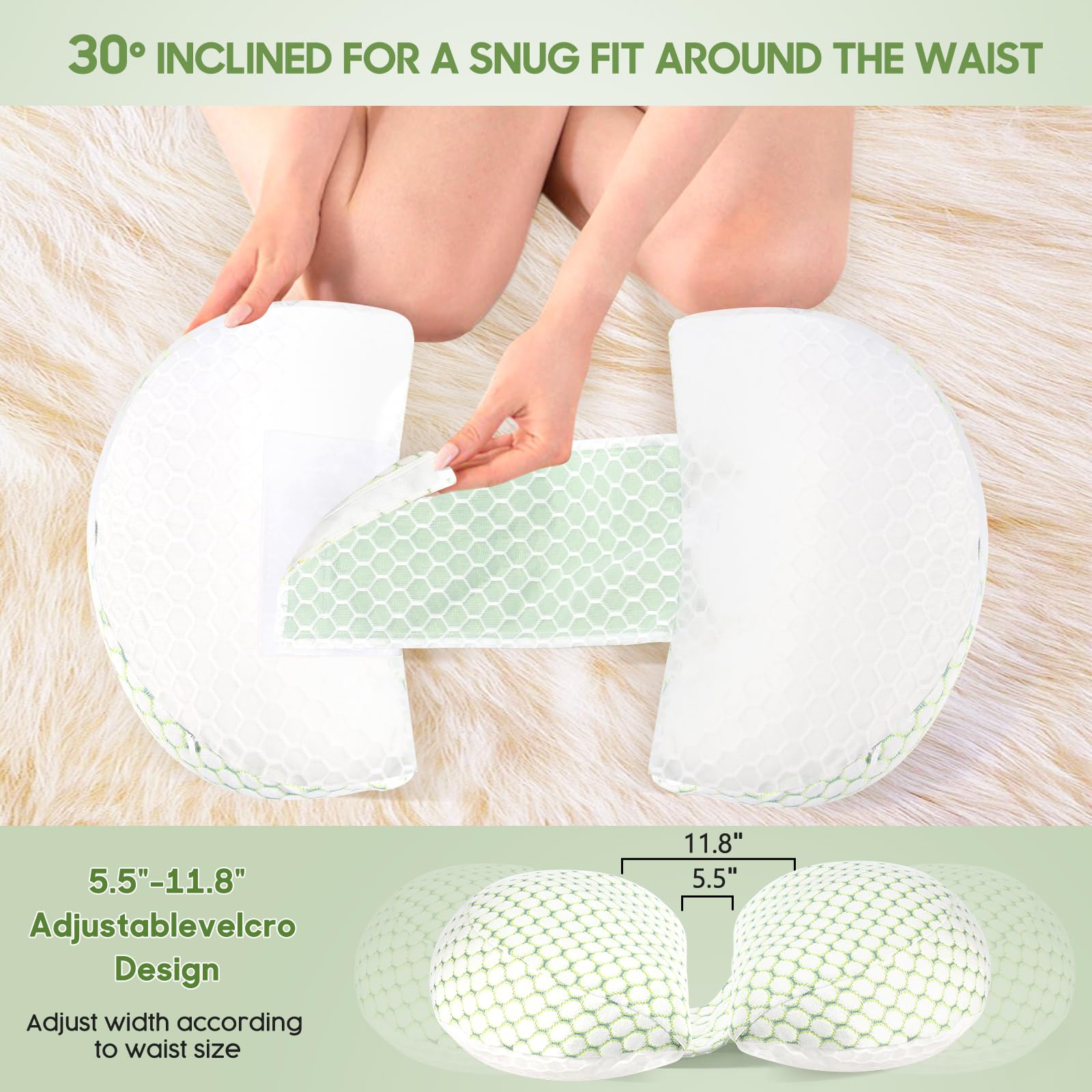 Almohada de Embarazo Cuña Doble para Mujer