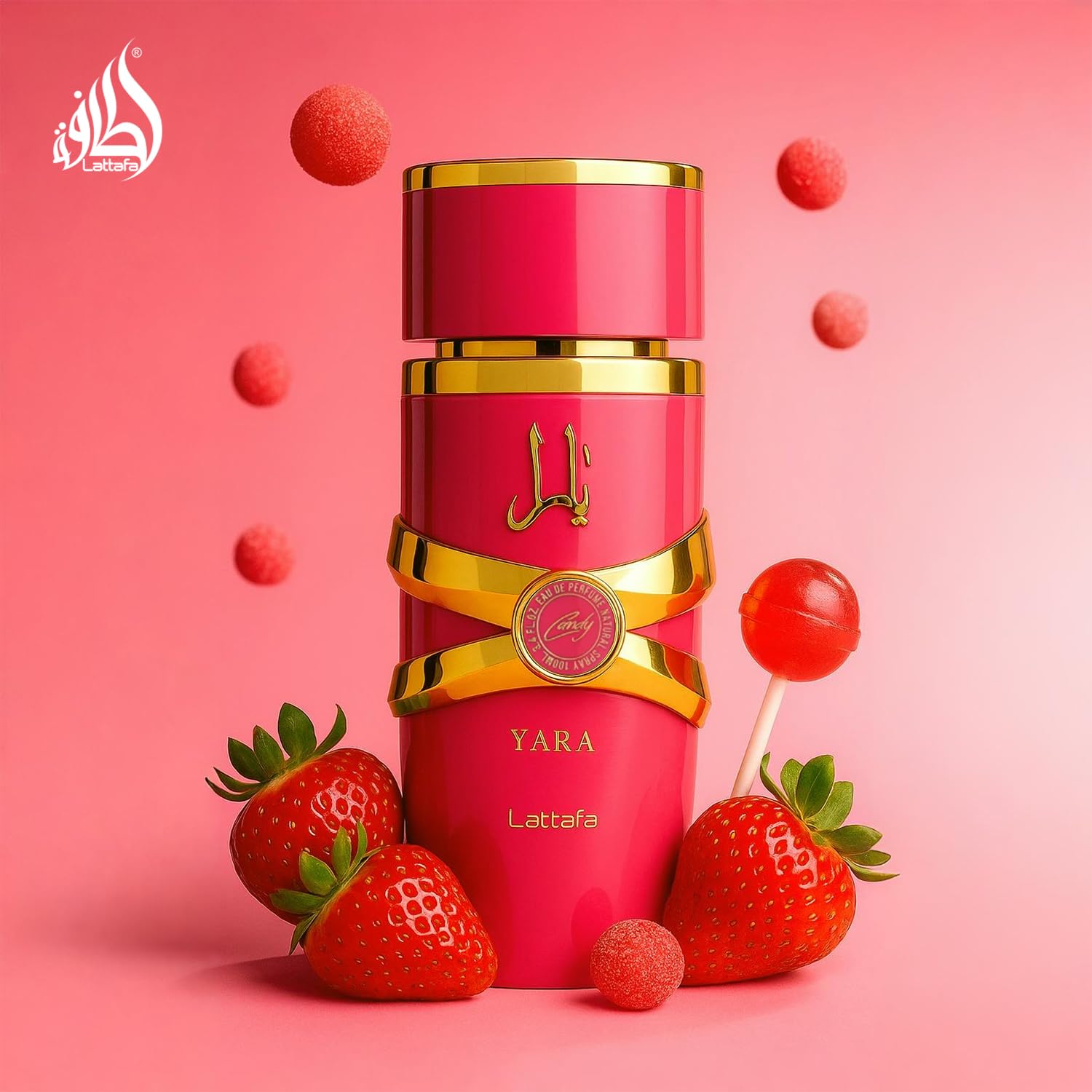Lattafa Yara Candy for Women Eau de Parfum Spray, 3.4 Ounce / 100 ml