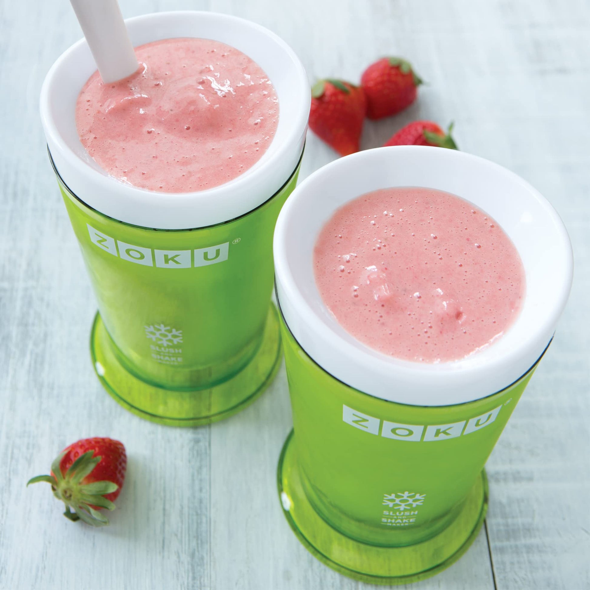 Juego de Tazas Originales ZOKU Azul Rojo Verde para Granizados Caseros y Batidos Rápidos