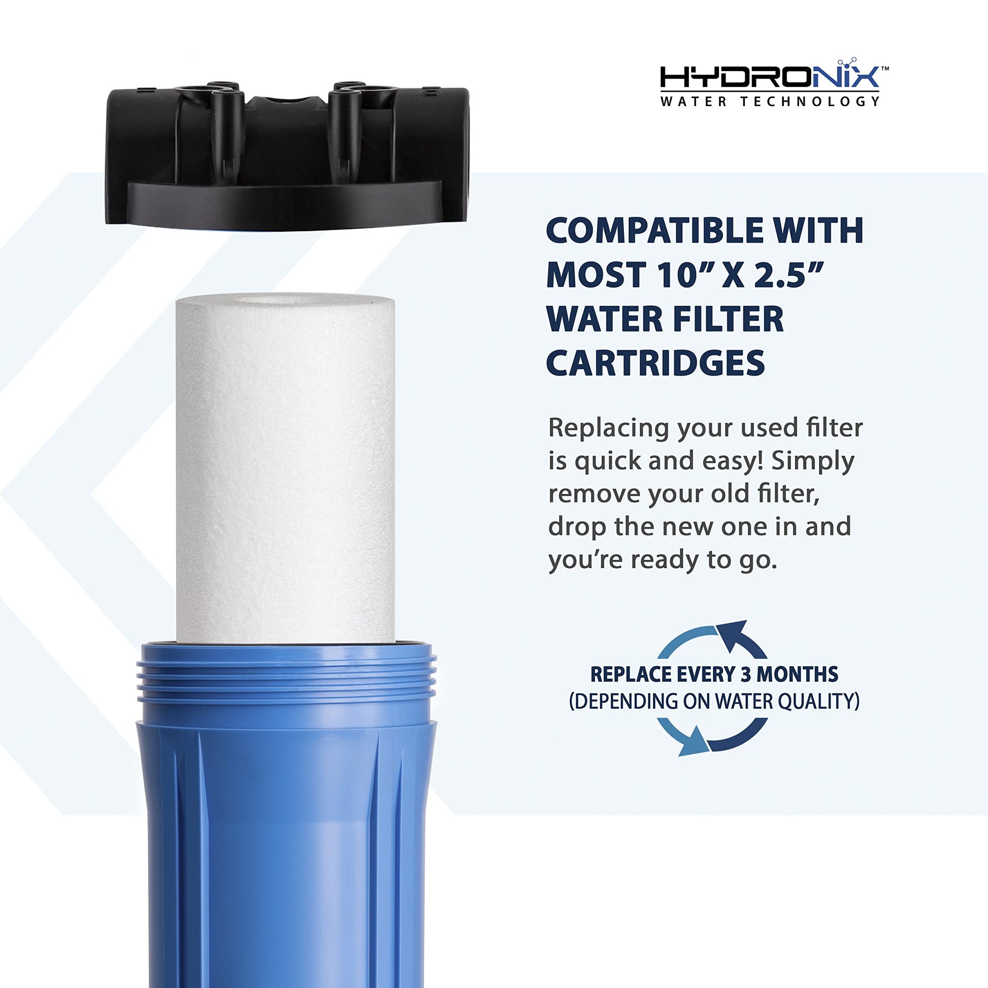 Hydronix SDC-25-1005 Whole House RO Reverse Osmosis Sediment Water Filter Cartridge, 5 micron, 2.5" x 10"