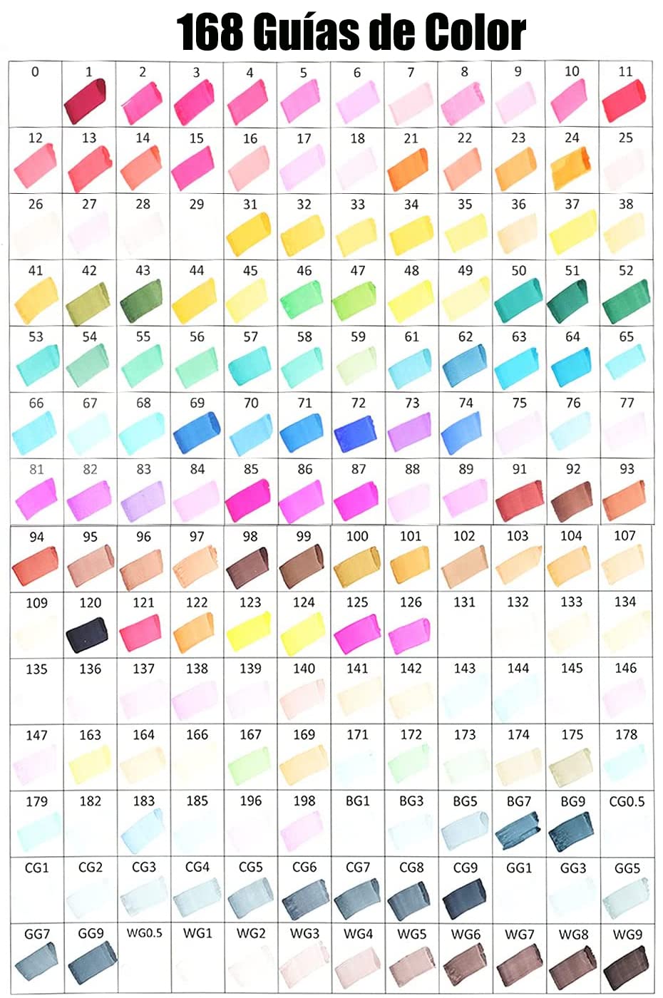 Pinceles de Doble Punta 168 Colores Base para Dibujos y Acuarelas