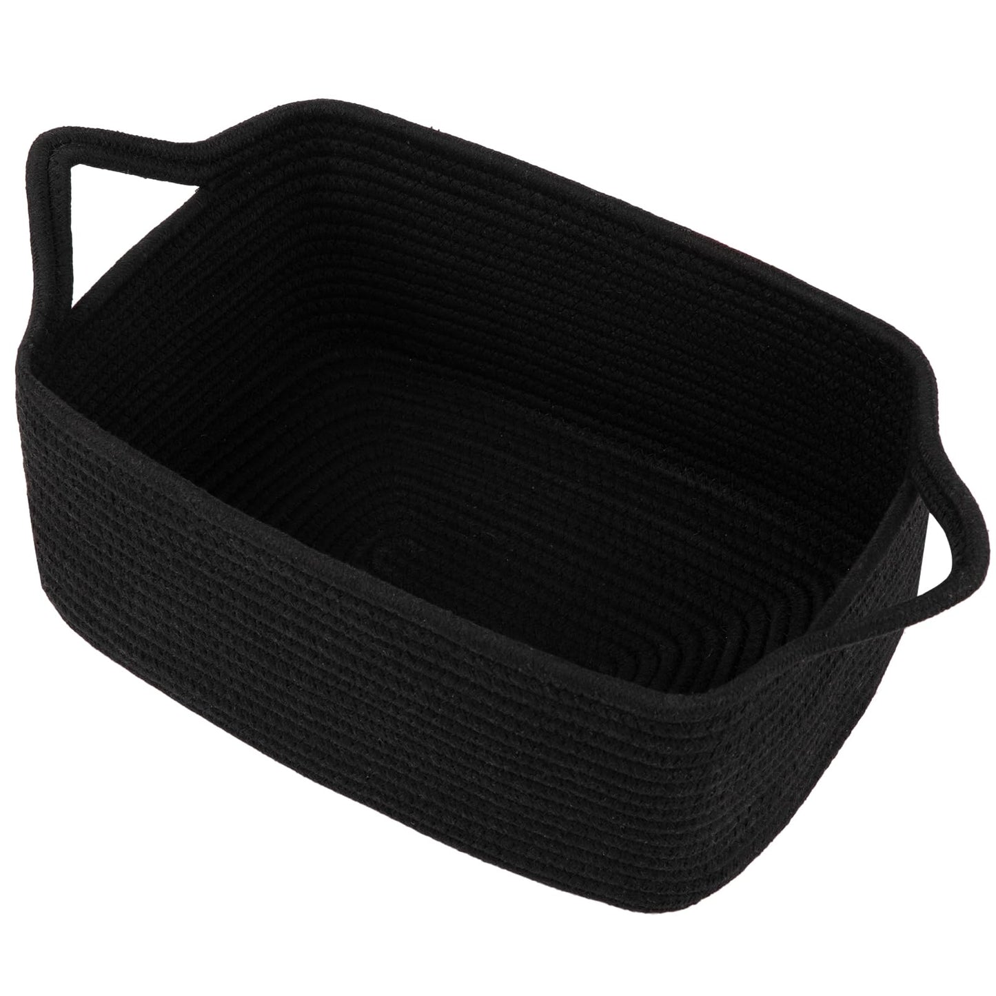 OIAHOMY - Cesta de regalo vacía con bolsas de regalo y cintas, cesta de cuerda para baby shower, cesta de almacenamiento con asas para guardería, cesta de juguetes para mascotas, color negro