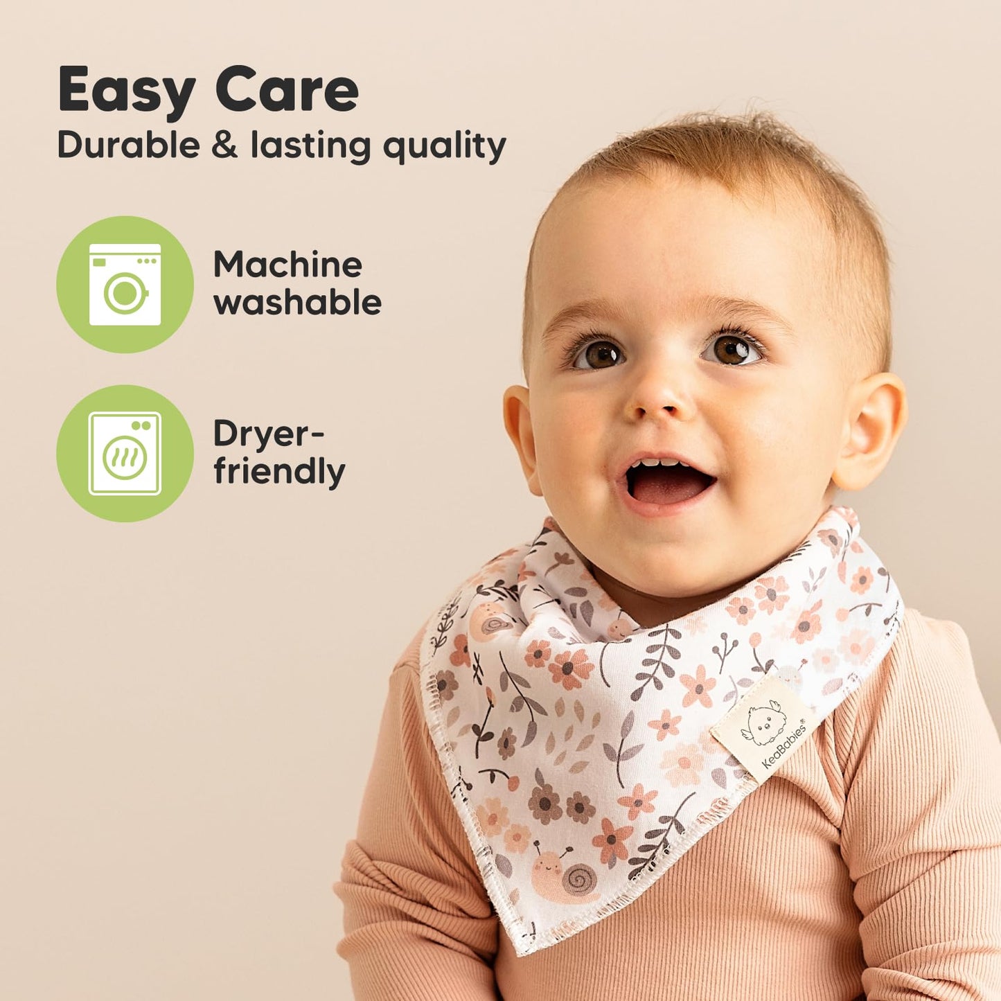 Paquete de 8 baberos orgánicos para niñas – Baberos triangulares súper absorbentes para bebés babeos y dentición, 100% algodón extra suave para recién nacido, bebé de 0 a 36 meses (floración)