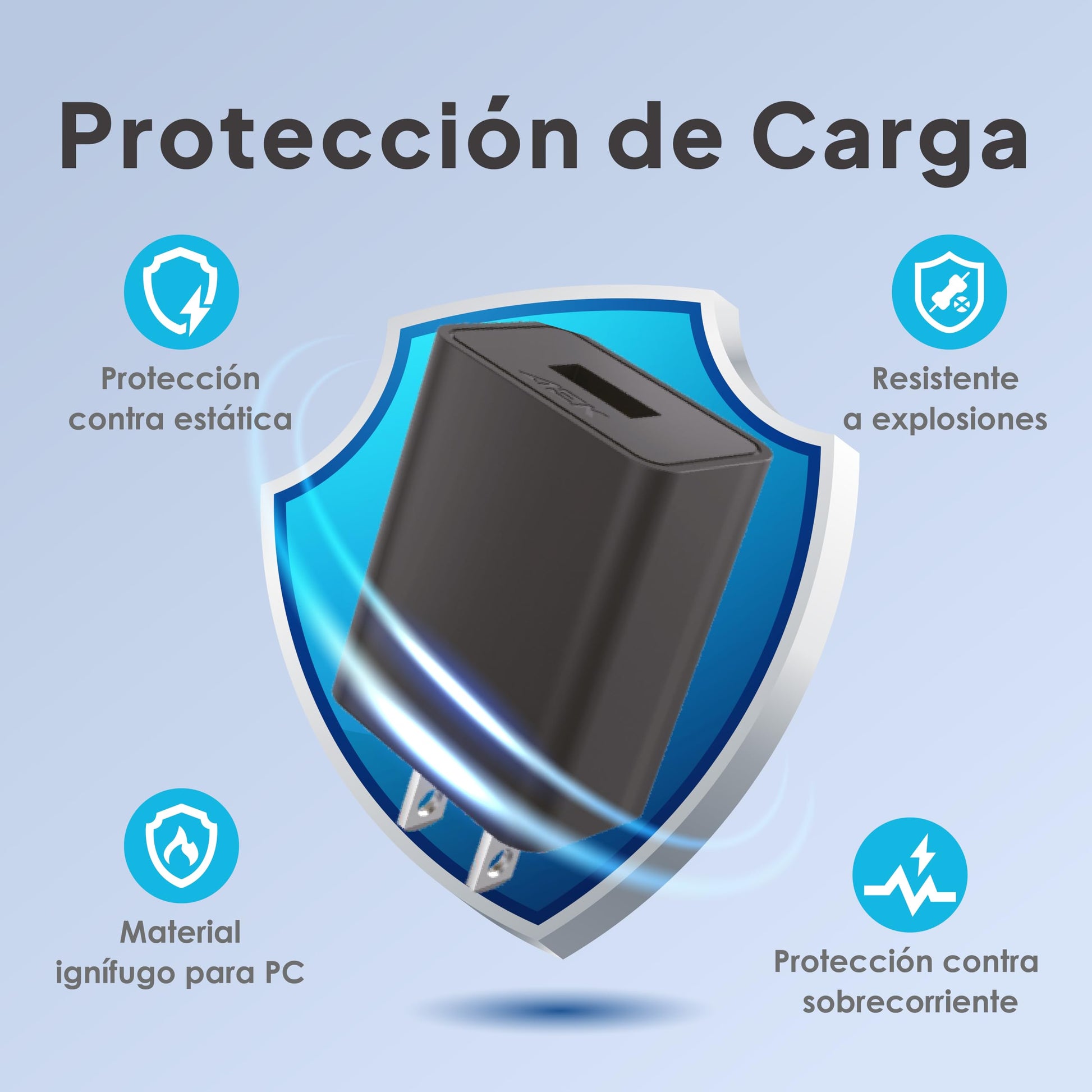 AEK CYBER G01V8N Cargador Tipo USB a V8 con Cable 1m, 10W 5 en 1 Cargador Carga Rapida Y eficiente, Cargador USB con Cable de 2.1A, Salida 5V / 2A 60Hz (Negro)