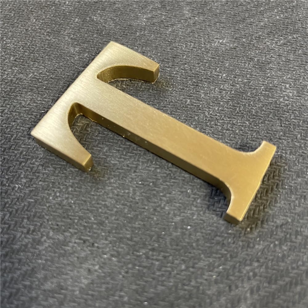 Pegatina de Latón Soild 2.6 Pulgadas Letras Inglesas y Números Autoadhesivos Decorativos