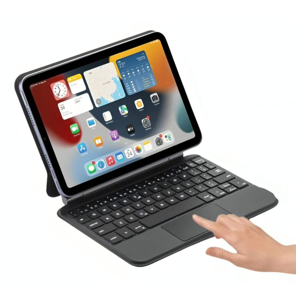 Funda Teclado Mágico MR. GADGETS Negro con Ñ y Trackpad Multitáctil para iPad Mini 6th/7th