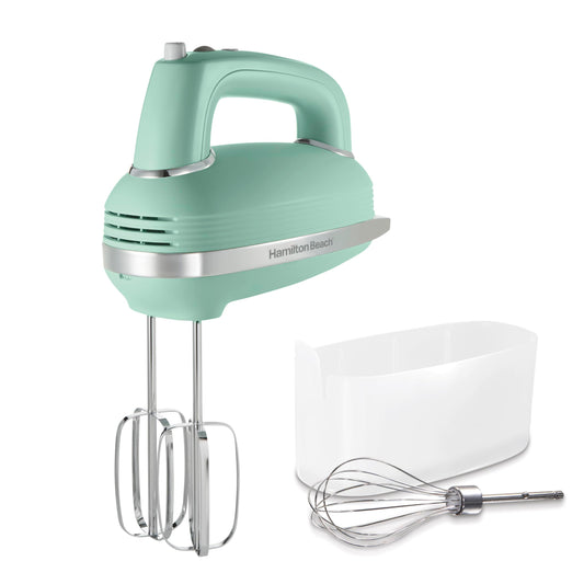 Hamilton Beach - Mezclador de mano eléctrico de 5 velocidades de estilo clásico, potente motor de 1.3 A CC para mezclar sin esfuerzo y velocidad constante en ingredientes gruesos, arranque lento,