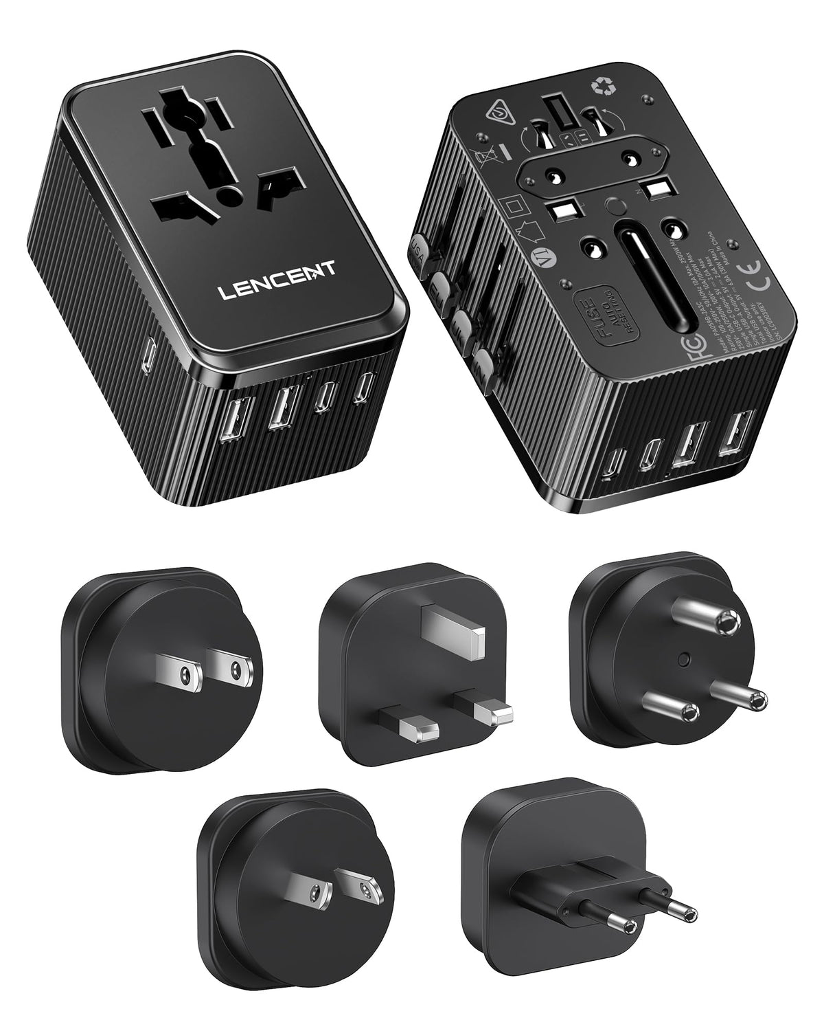 Kit Adaptador Universal de Viaje LENCENT Blanco 28W