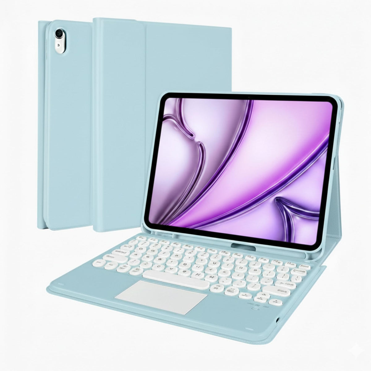 Funda Teclado con Trackpad MR. GADGETS Azul, Iluminación RGB para iPad Air 13" M2/M3