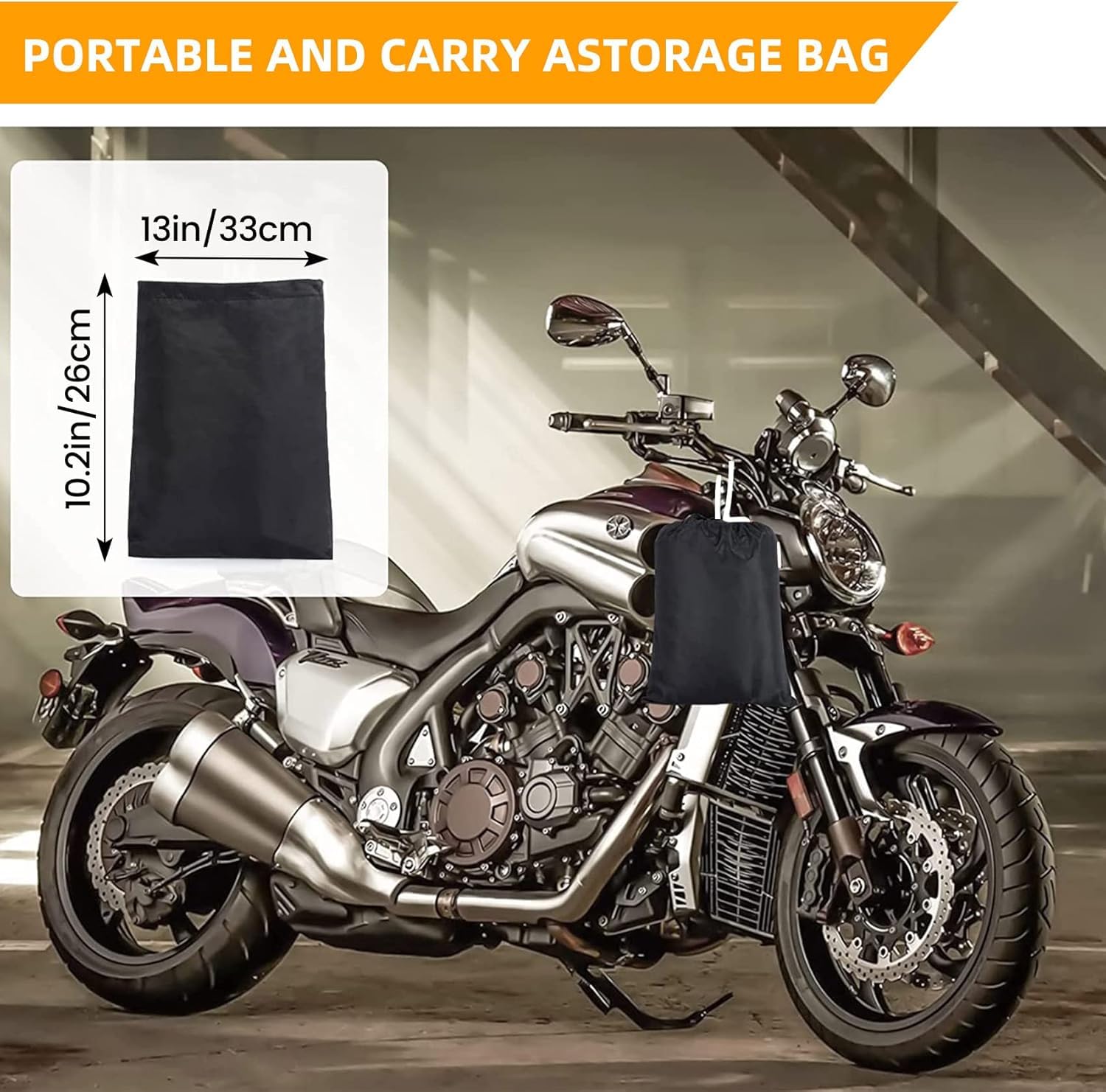 Cubierta Impermeable para Motocicletas,Protección contra el Polvo,Funda universal impermeable para motocicleta con protección solar,Cubierta para Scooter de Motor, Lona con Orificios de Bloqueo