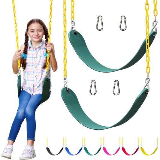 Juego de Columpios Jungle Gym Kingdom Verde Kits de Repuesto de Asiento oscilante con Cadenas Resistentes para niños
