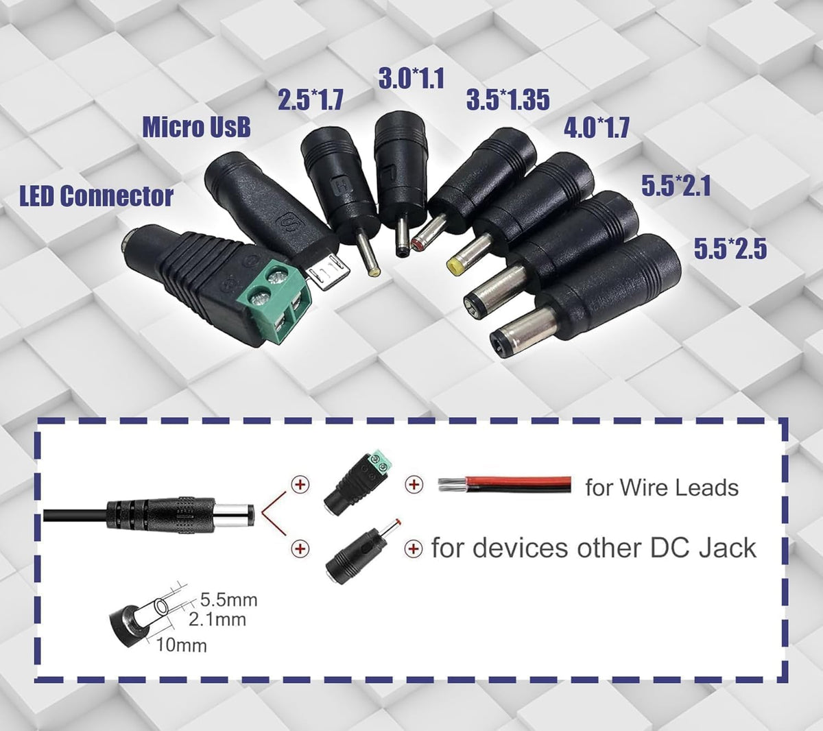 Adaptador de Alimentación DIGISHUO DC 24V 1A 24W Transformador AC 110V
