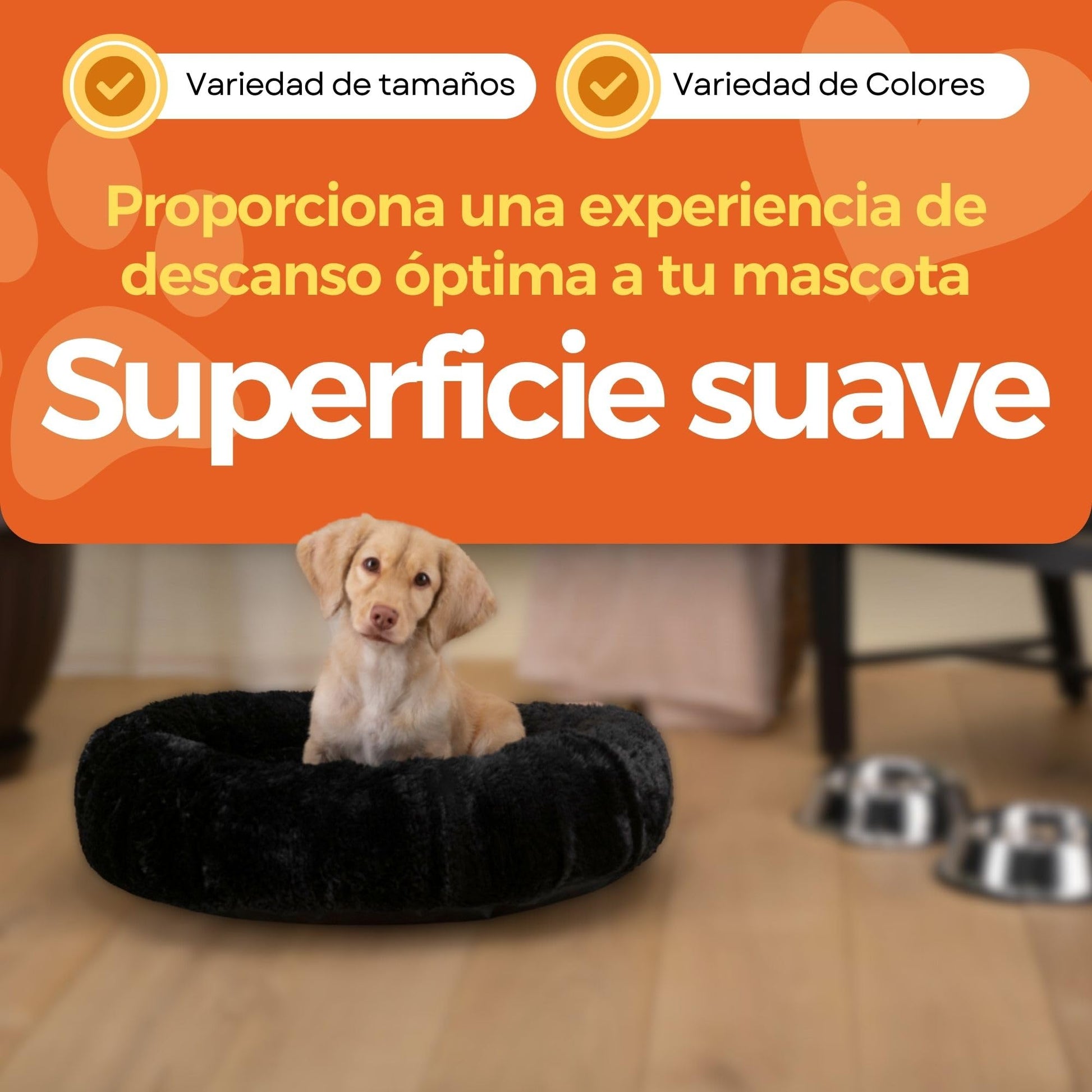 Cama para Perro Tipo Dona Anti Estrés PETS APPAREL HILLS Negro Medium