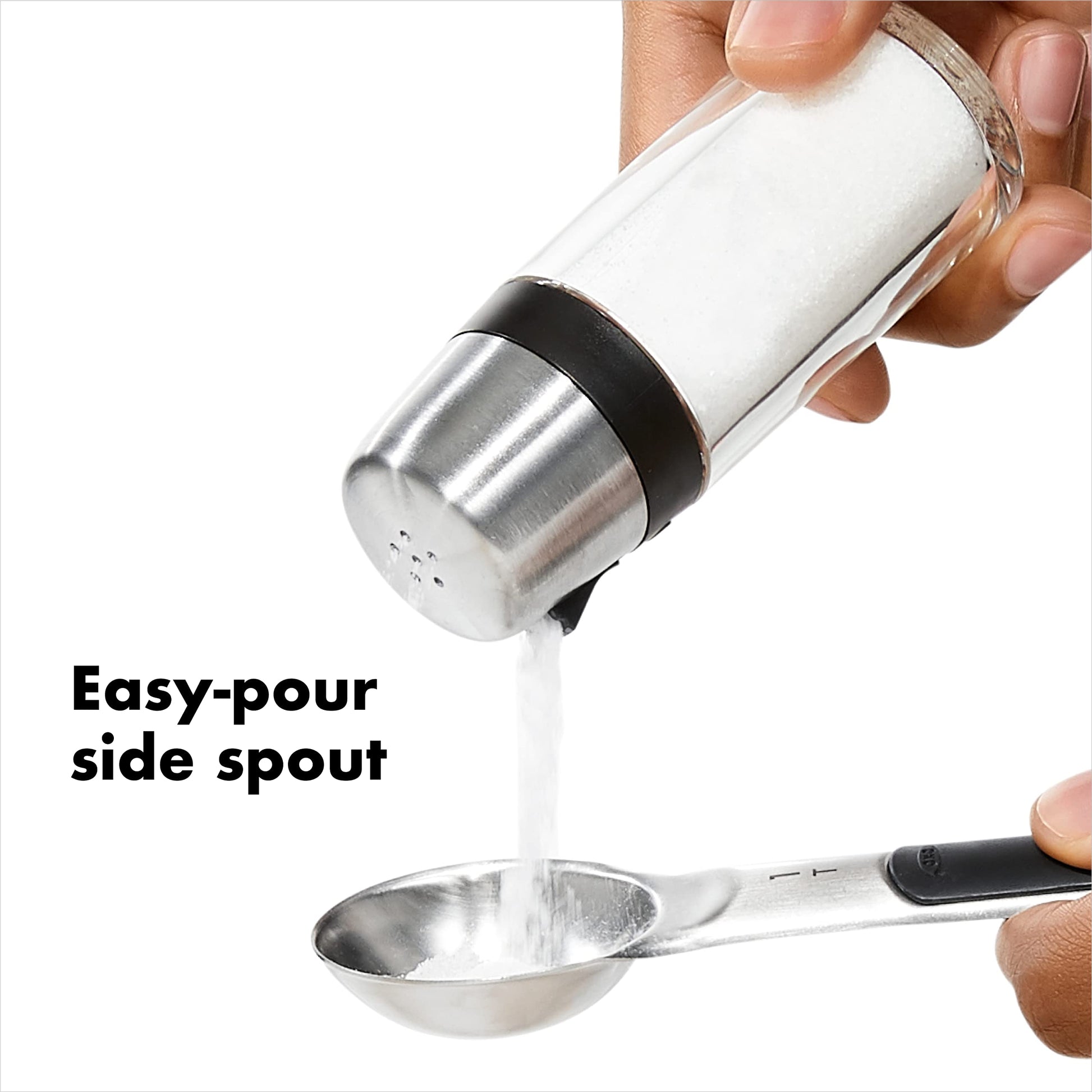 Set de Batidor de Sal y Pimienta OXO Good Grips Transparente y Plateado