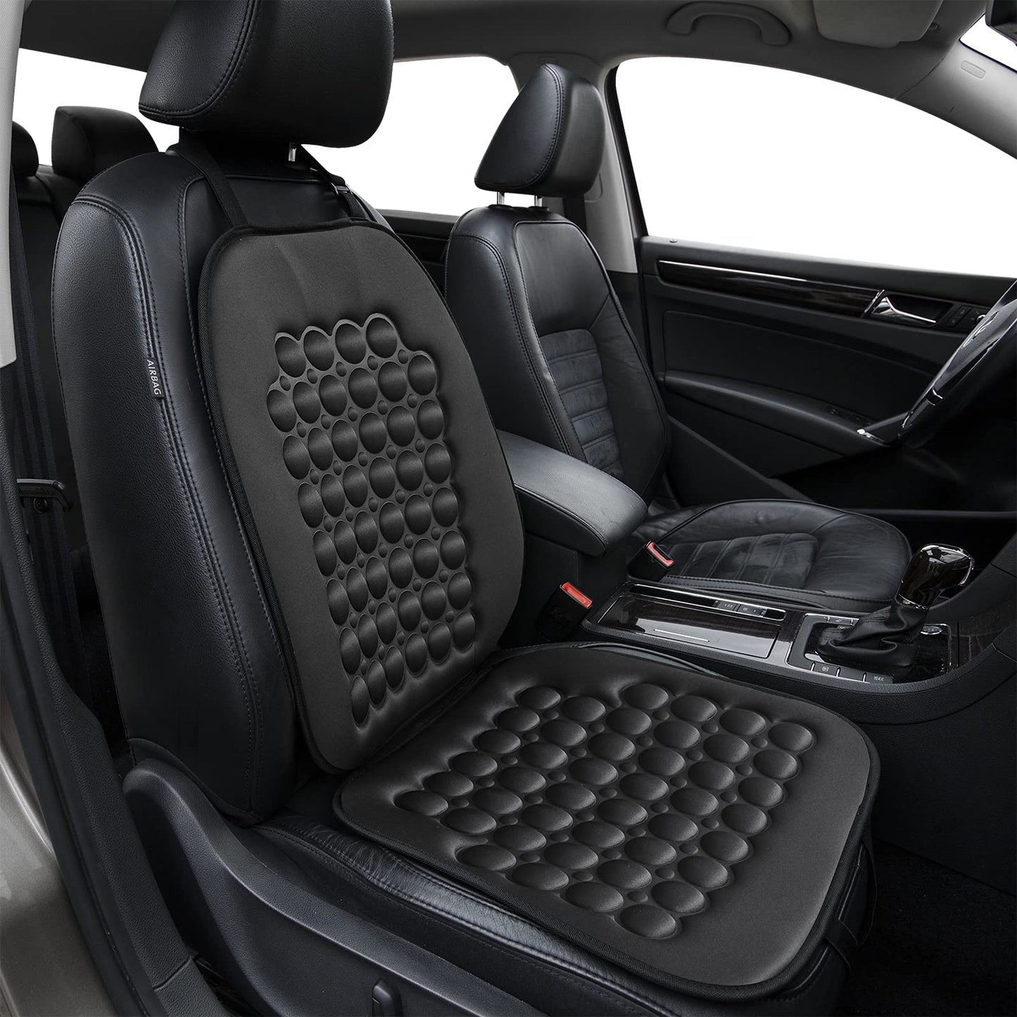FREMONT AUTO - Funda de asiento de coche transpirable, fabricada con fibra de poliéster de alta calidad y cojín de burbujas de imán de masaje, ajustable para coches, camiones, SUV, furgonetas
