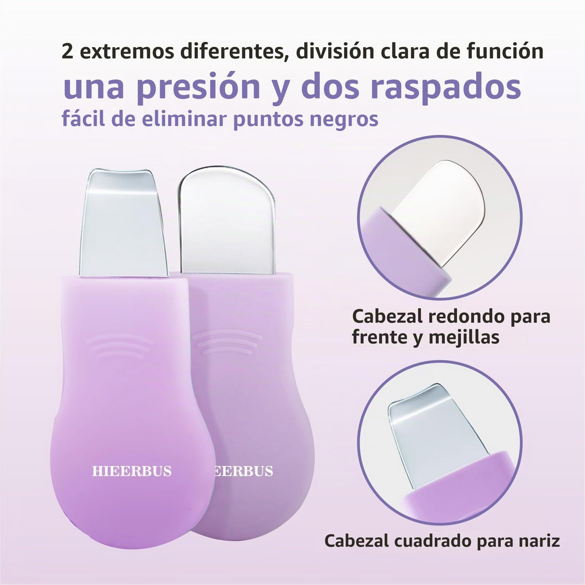 Herramienta para eliminar puntos negros, limpiador facial de silicona, raspador de nariz 2 en 1 para limpieza profunda, espátula facial para limpiar la piel, removedor de puntos negros, herramienta de