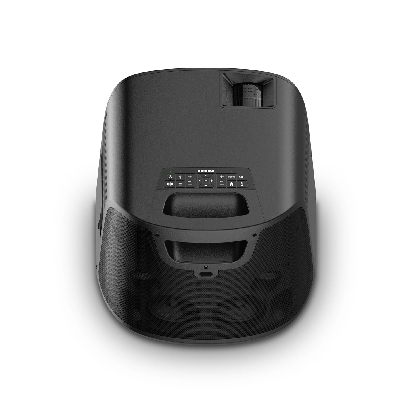 Ion Proyector LED portátil para Exteriores con Altavoces de 70 W, Bluetooth, batería Recargable, micrófono, Conexiones USB y HDMI, 720P HD