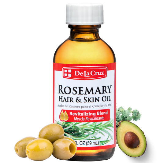De La Cruz Oil of Rosemary Compound for Skin and Hair, No Preservatives, Artificial Colors or Fragrances, Made in USA, 2 FL. OZ.