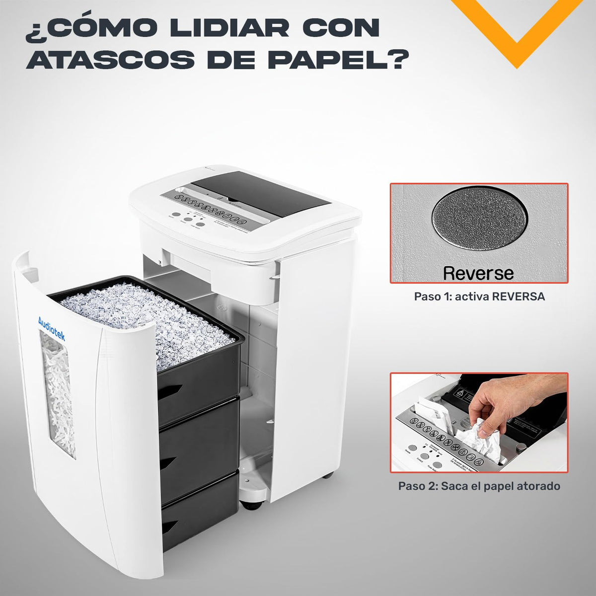 Trituradora de Papel AUDIOTEK Negro Corte Cruzado P4 150 Hojas con Alta Seguridad para Oficina y Hogar