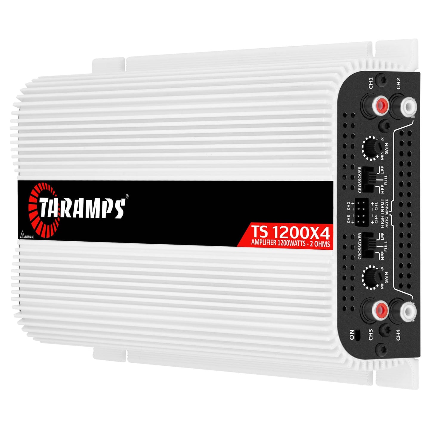 Amplificador de Audio para Auto Taramps TS 1200X4 Blanco Rango Completo clase D 1200 W RMS 4 Canales o 2 Puenteado
