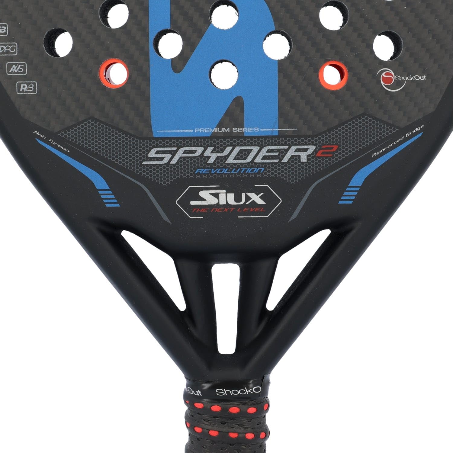 Pala de Pádel Siux Spyder 2 Revolution Attack Negra Eva Suave 3K de Gran Tamaño para Competencia Avanzada