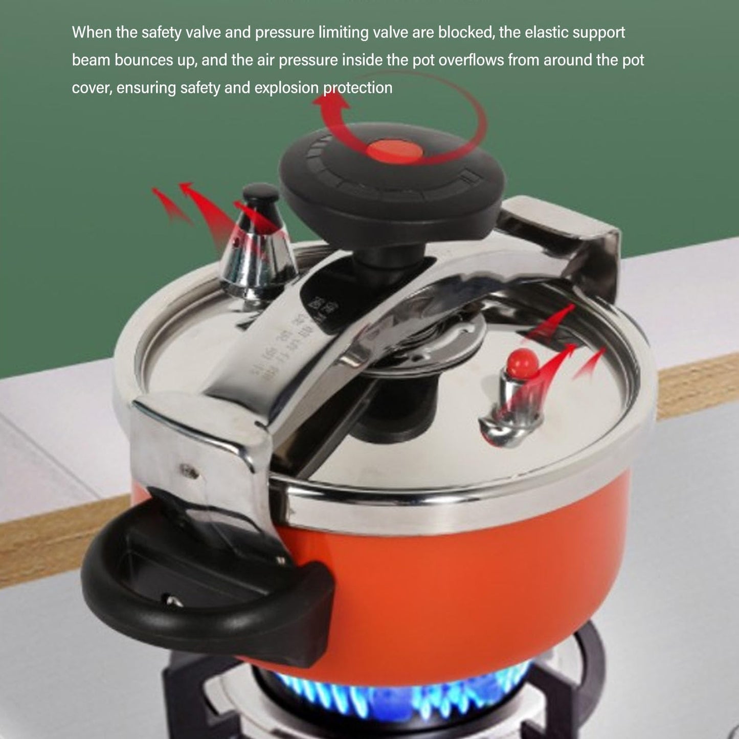 Luqeeg Olla a Presión de Acero Inoxidable de 2 Litros, Cocción Eficiente y Rápida, Multifunción, Compatible con Inducción