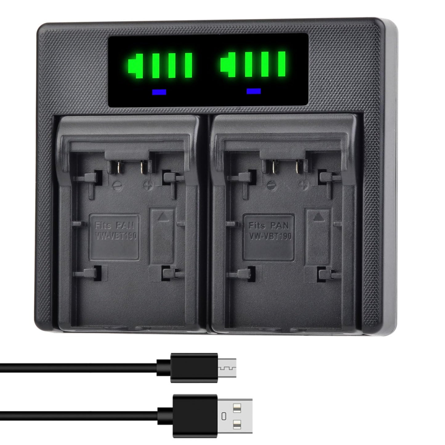Batería Batmax VW-VBT380 VW-VBT190 Negro con Cargador USB Dual para Panasonic HC-V210 HC-V250 HC-V380 HC-V510 HC-V520 HC-V550 HC-V710 HC-V720 HC-V750 HC-V770 HC-VX870 HC-VX981