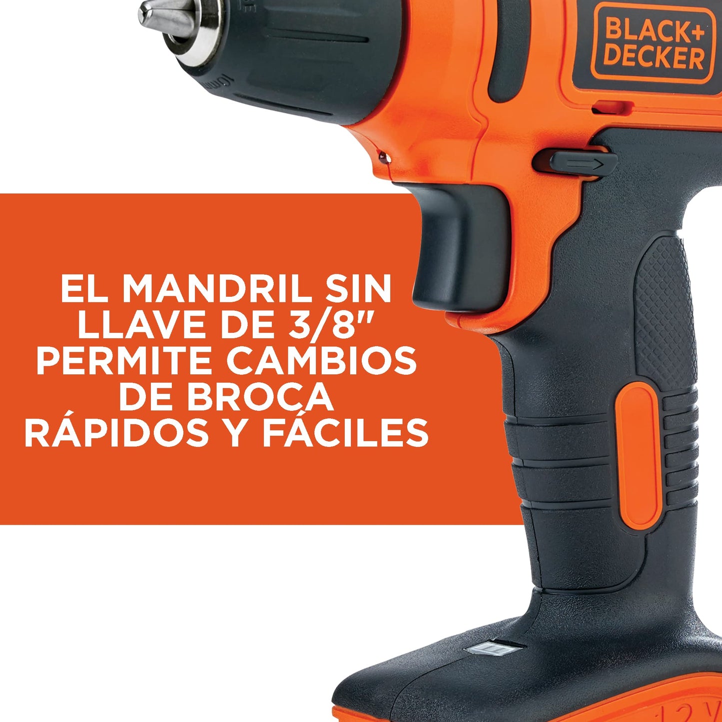 BLACK+DECKER Taladro Atornillador 3/8" (10mm), 12V, Incluye Cargador y 13 Accesorios, LD12S