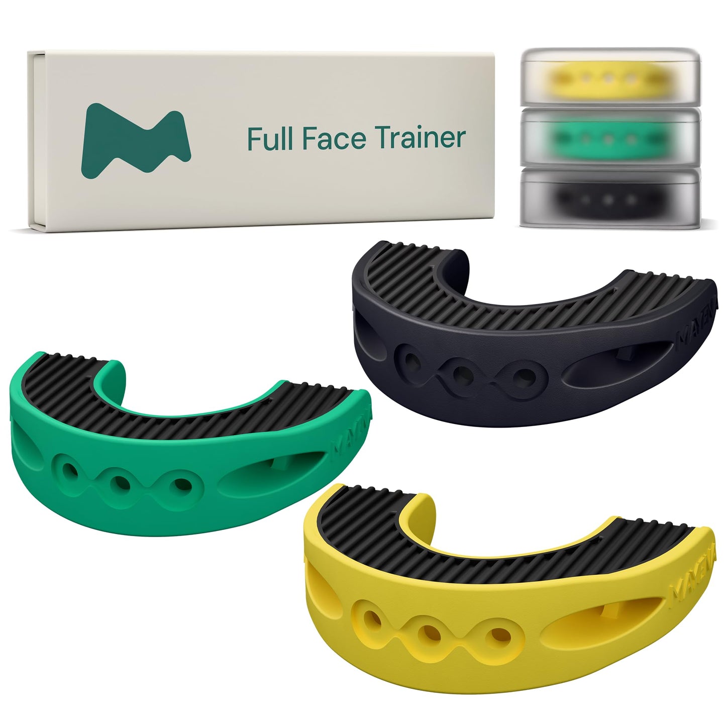 Mayena Sports Ejercitador de mandíbula para hombres y mujeres | Diseño único de activador facial completo, innovación de Mayena | Trabaja con potencia todos los músculos faciales | Adelgaza y tonifica
