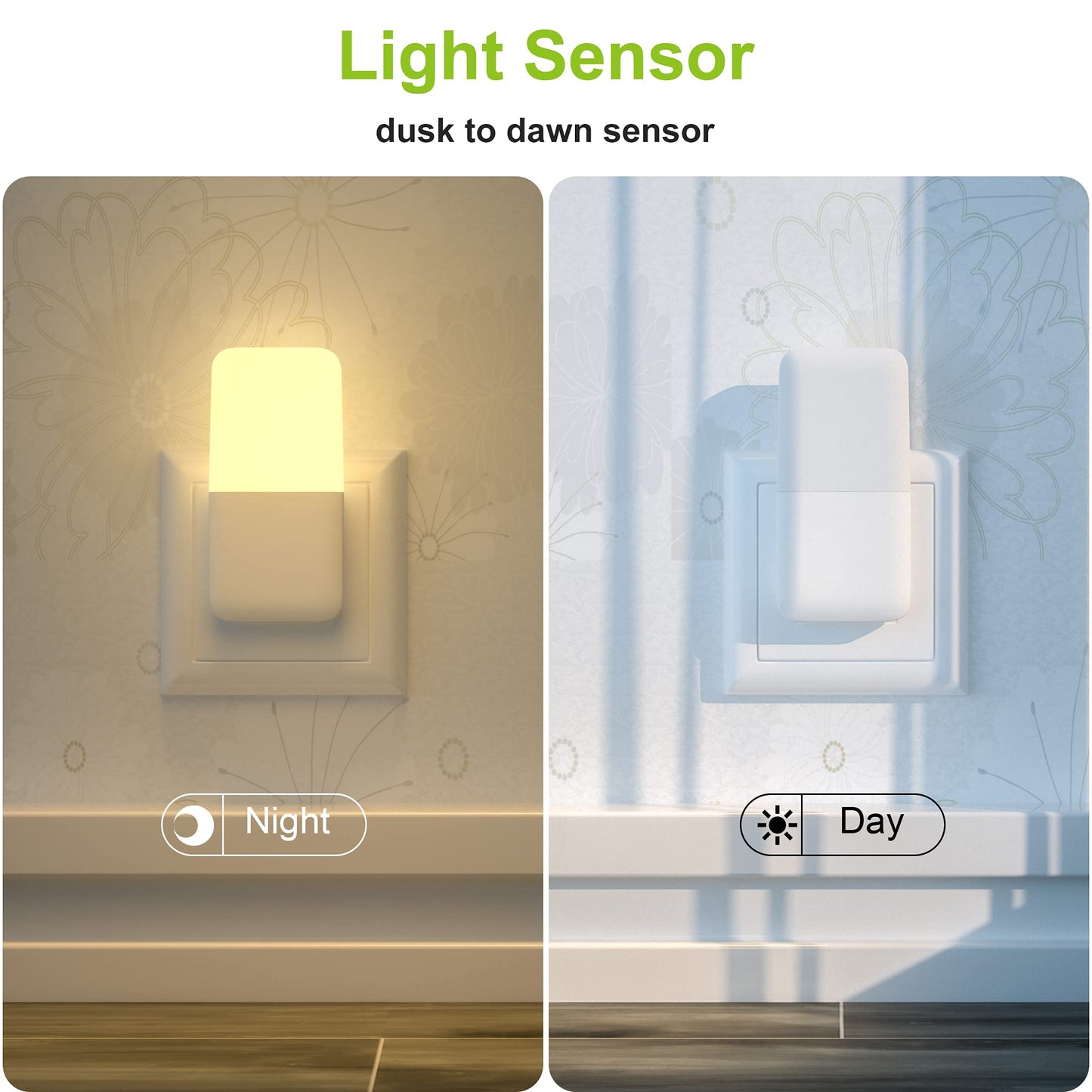 Luz Nocturna LED MAZ-TEK Blanca Cálida con Sensor Inteligente para Niños