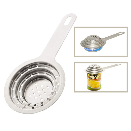 Colador de latas de atún – Prensa de atún de acero inoxidable 304 para conservas de frijoles, verduras y frutas, ajuste universal a presión, resistente al óxido, apto para lavaplatos