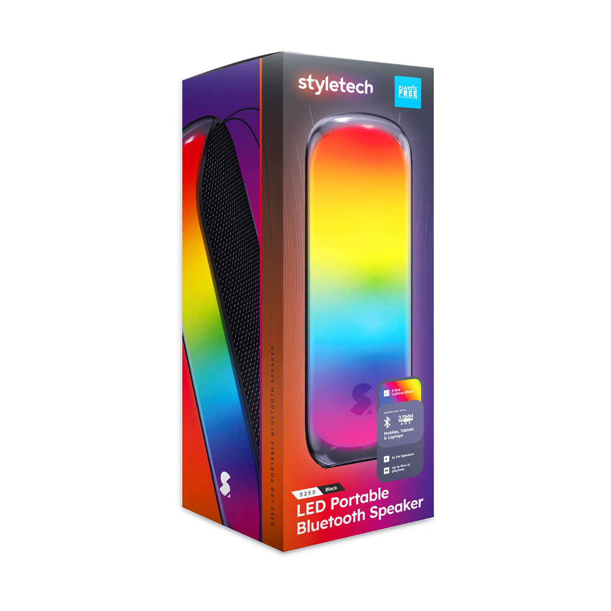 Altavoz Bluetooth Portátil Styletech Luz LED Frontal