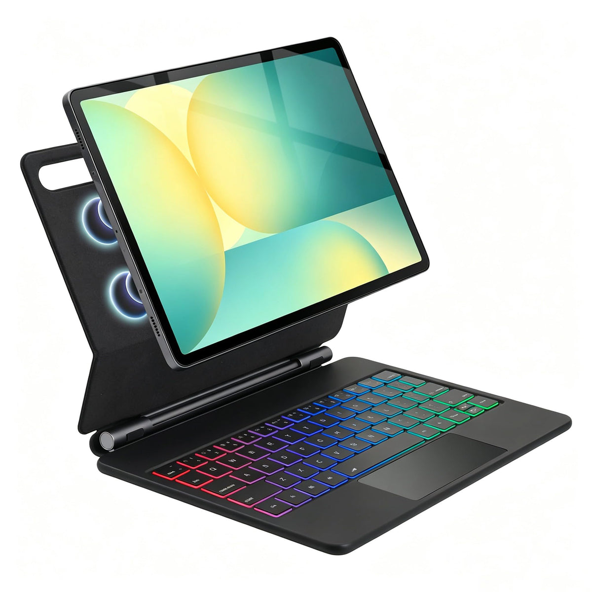 Teclado Retroiluminado zienstar Negro con Trackpad para Samsung Galaxy Tab S10 Lite/FE/S9 FE/S9/S8/S7