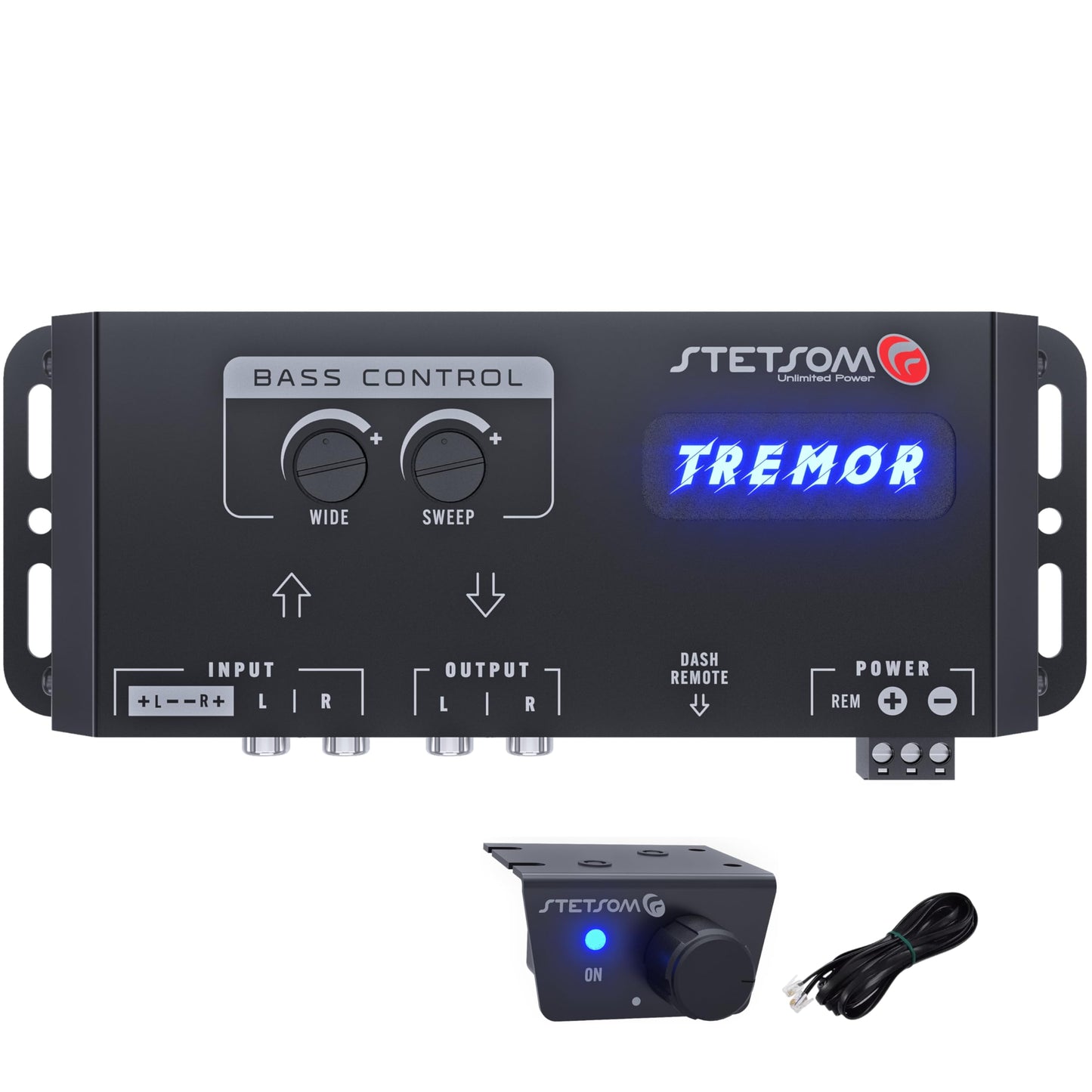 Stetsom Tremor Procesador de restauración de graves, Expansor de amplificador de graves para audio de auto con mando a distancia (sin pegatina de México)
