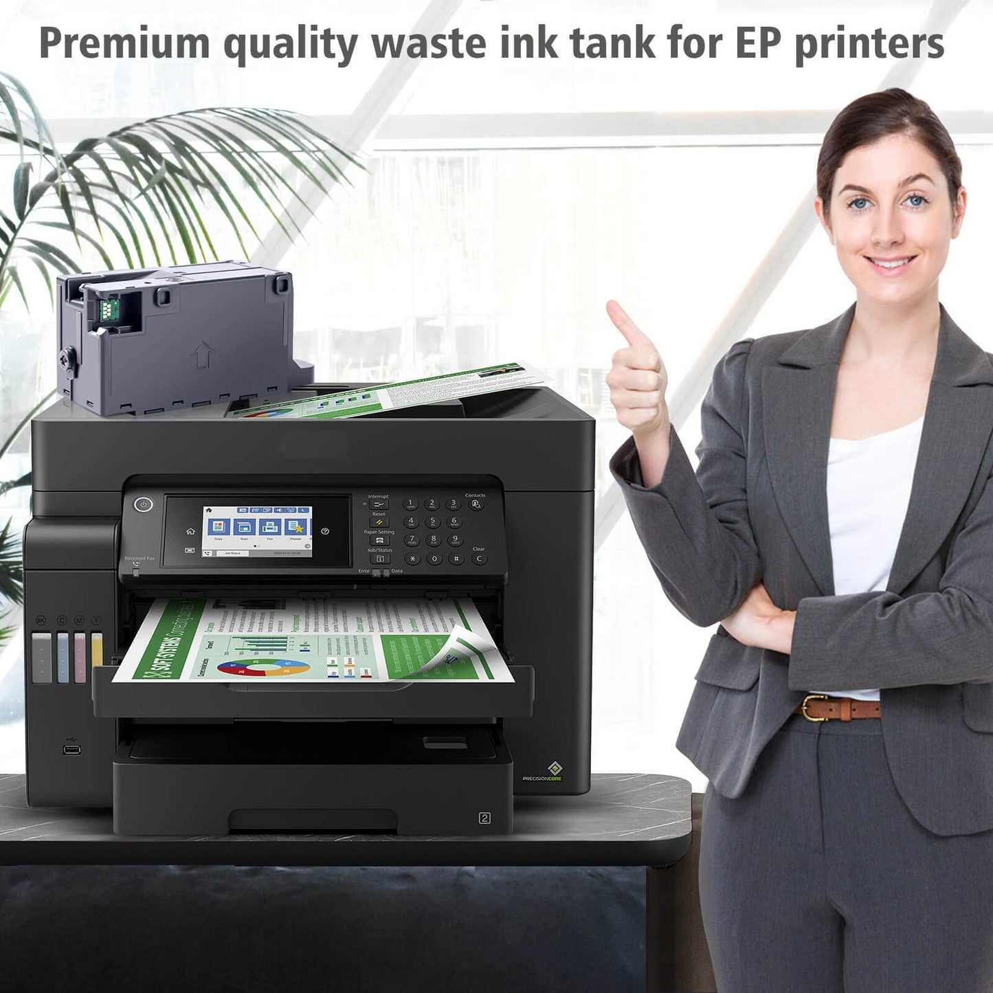 Depósito de Mantenimiento de Tinta Spaceink Negro para Impresora ET-8550 ET-16600 ET-5850 ET-5800 ET-16650