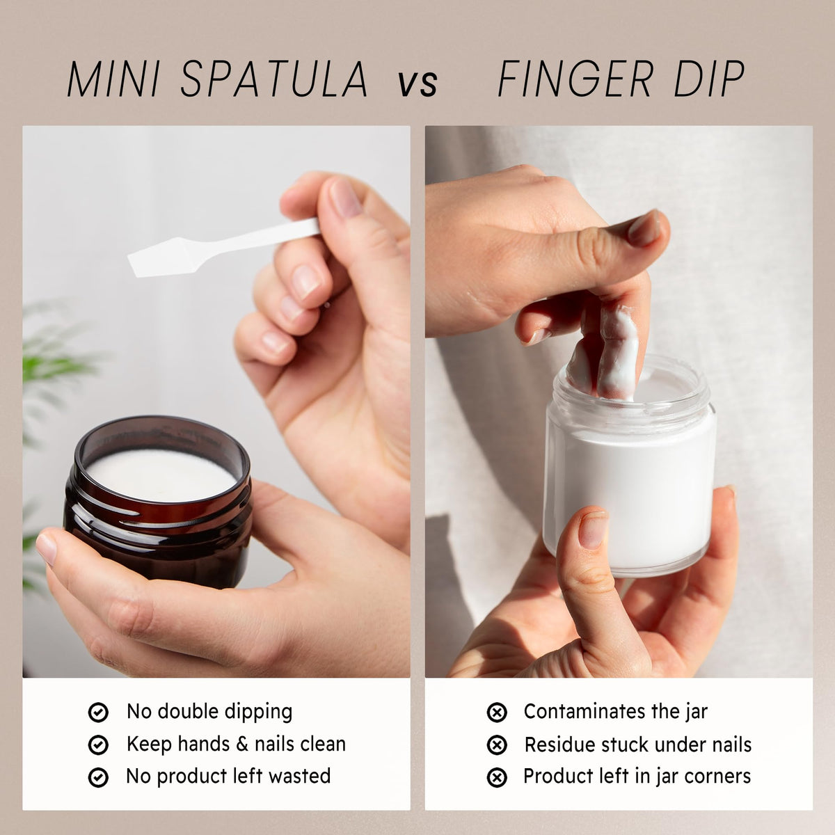 PANA - 200 espátulas desechables de plástico de 2.5 pulgadas, para el cuidado de la piel, para crema facial, espátulas (blanco, 200 piezas en una caja)