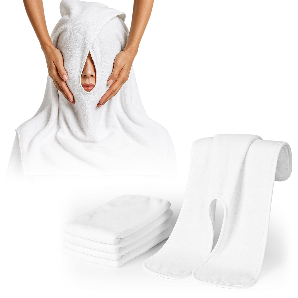 Efforest - Toallas faciales para esteticistas - Toalla de spa suave de microfibra para el cuidado de la piel, masaje y uso profesional (blanco, paquete de 5)