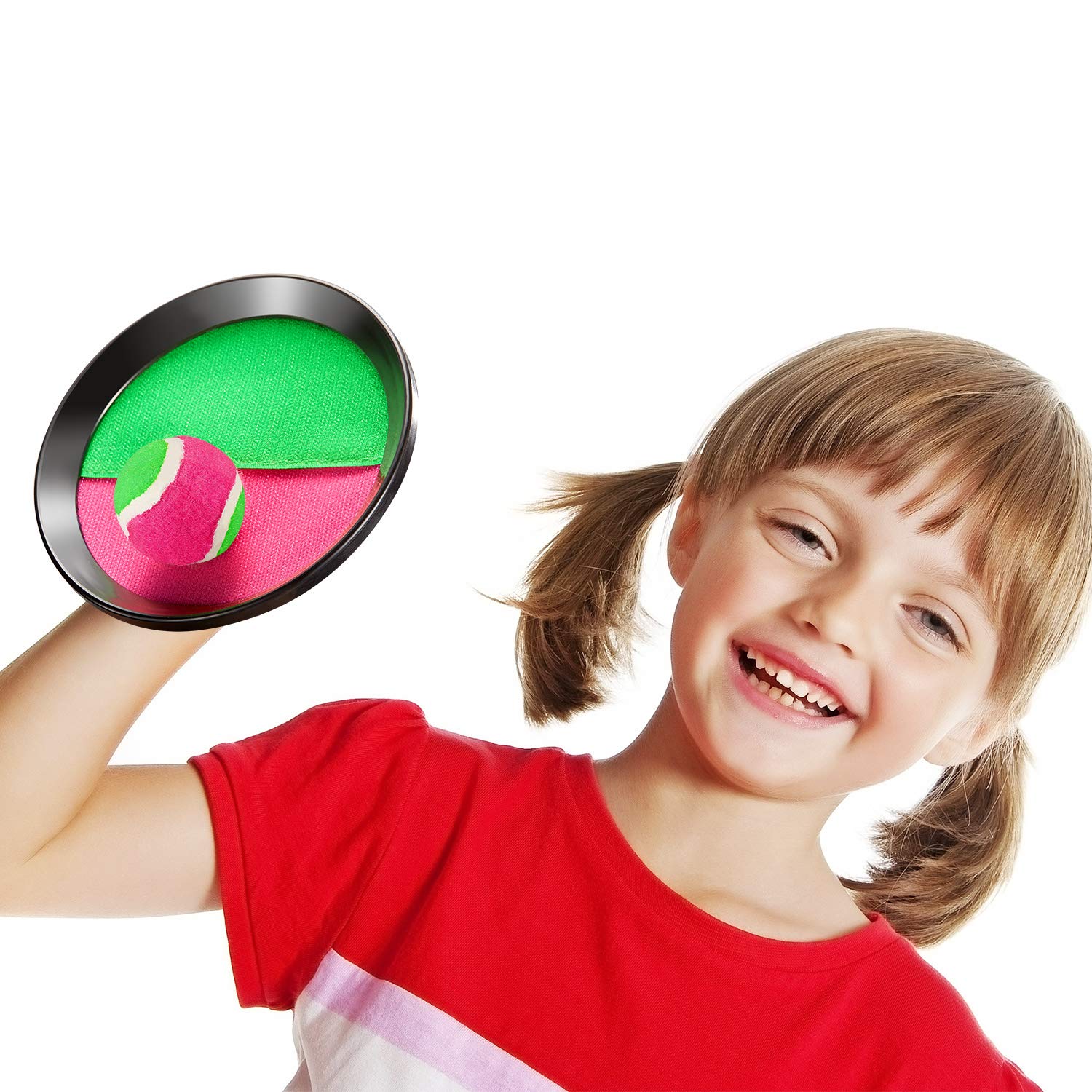 Juego de Pelotas de Lanzamiento y Captura TOODOO Negro, 3 Juegos de Pala y Pelotas para Deportes y Playa