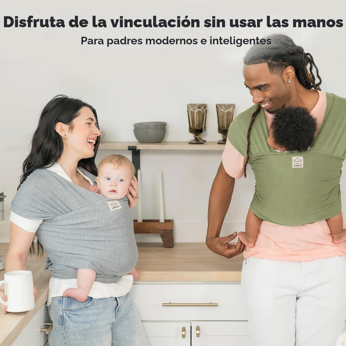 KeaBabies - Portabebés para bebé, todo en 1 transpirable, soporte manos libres, recién nacido a niño pequeño (oliva sucio)